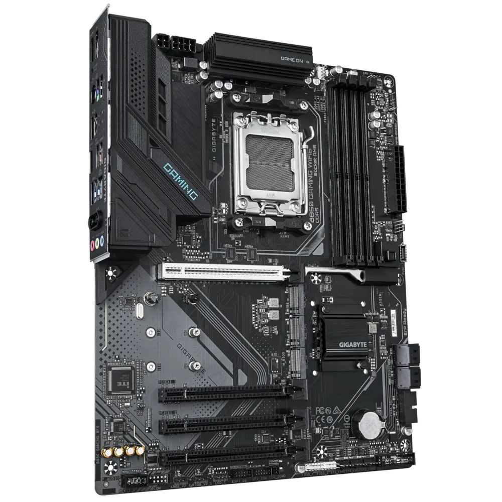 GIGABYTE B850 GAMING WIFI6 AMD AM5 LGA 1718 Motherboard, ATX, DDR5 8200MT/s, PCIe 5.0, 3x M.2, USB-C, WIFI6E, 1GbE LAN, EZ-Latch, RGB, Q-Flash, X3D Turbo Mode, HDMI/DP Output