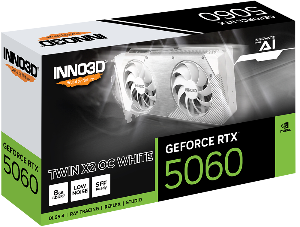 INNO3D GEFORCE RTX™ 5060 8GB TWIN X2 OC WHITE GRAPHICS CARDS
