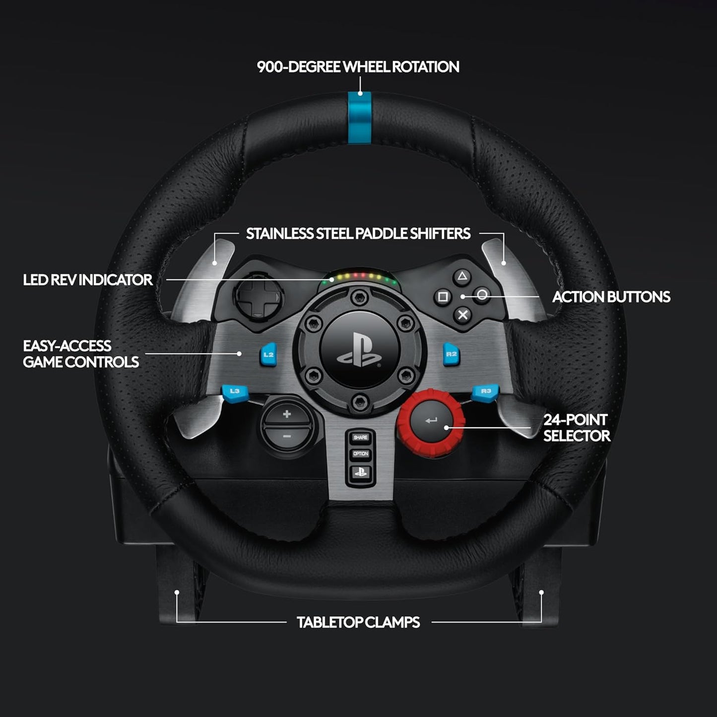 Logitech G29 Driving Force Steering Wheels & Pedals, Black