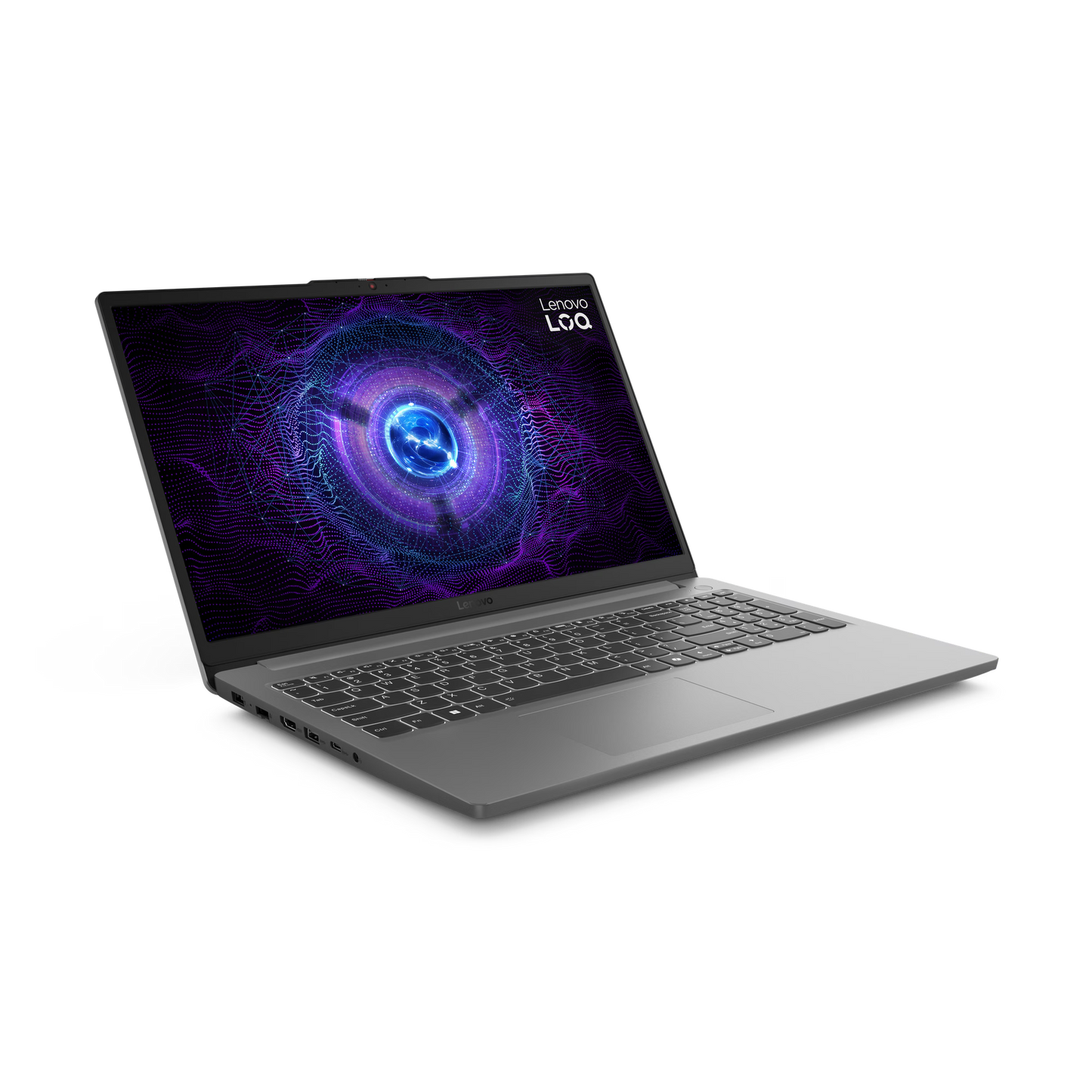 LENOVO AI PC LOQ Essential 15IAX9E Intel® Core™ i5-12450HX, 16GB DDR5 RAM; 512GB SSD NVMe®, RTX™ 3050 6GB, 15.6-inch IPS FHD Display 144Hz, White Backlit, English Arabic Keyboard, DOS, LOQ™ M100 RGB Mouse Incl., Luna Grey