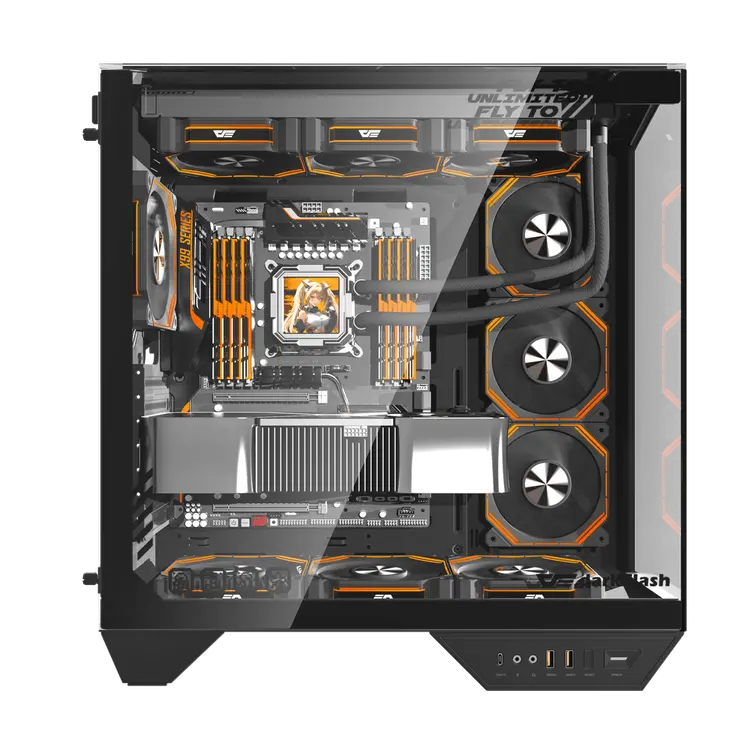 DarkFlash DY470 ATX PC Case, BLACK