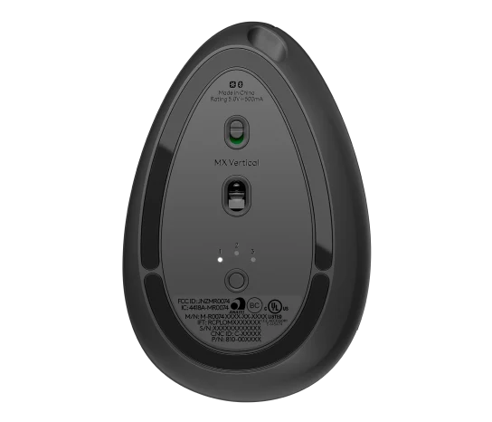 Logitech MX Vertical Ergonomic Wireless Mouse, BLACK