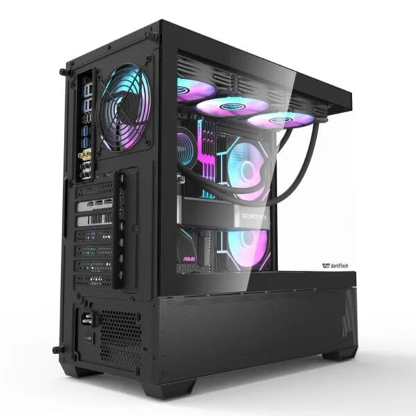 DarkFlash DS900 ATX PC Case, With 5 ARGB Fans, Black