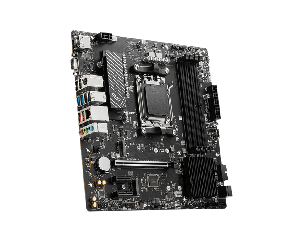 MSI PRO B650M-P Motherboard, Micro-ATX - Supports AMD Ryzen 7000 Series Processors, AM5 - DDR5 Memory Boost 6000+MHz/OC, 1 x PCIe 4.0 x16, 2 x M.2 Gen4, 2.5G LAN