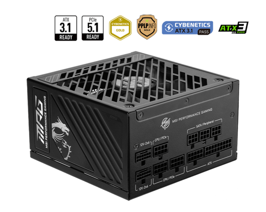 MSI MAG A1000GS PCIE5 1000W Power Supply, Full Modular, BLACK