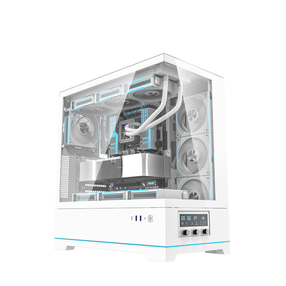 DarkFlash DY451 Pro ATX PC Case, WHITE