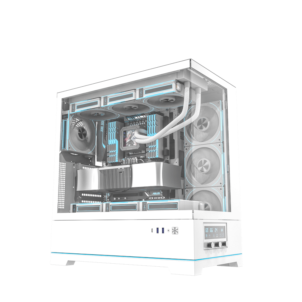 DarkFlash DY451 Pro ATX PC Case, WHITE