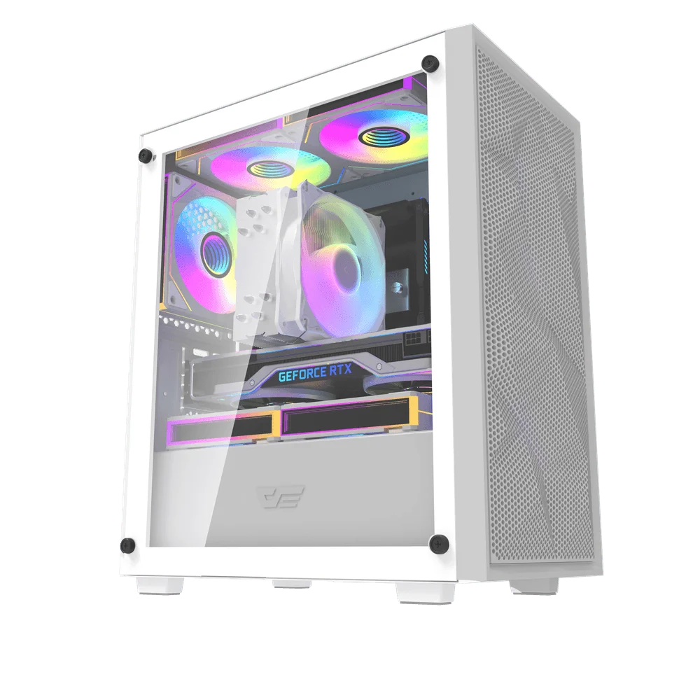 DarkFlash M305 Mesh M-ATX PC Case, WHITE