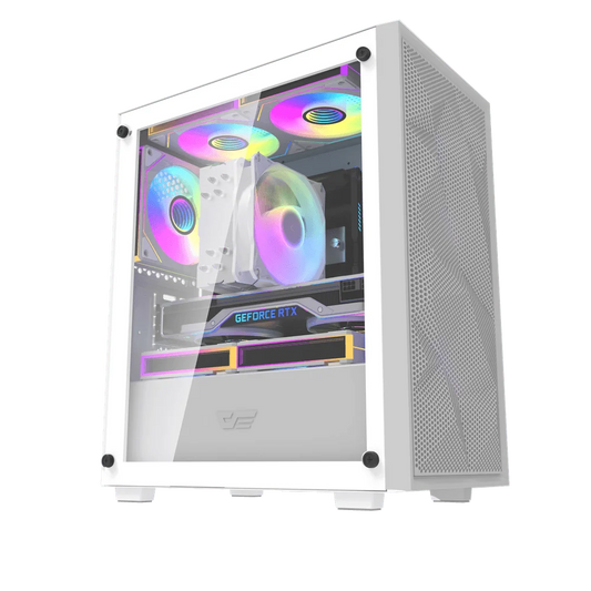 DarkFlash M305 Mesh M-ATX PC Case, WHITE