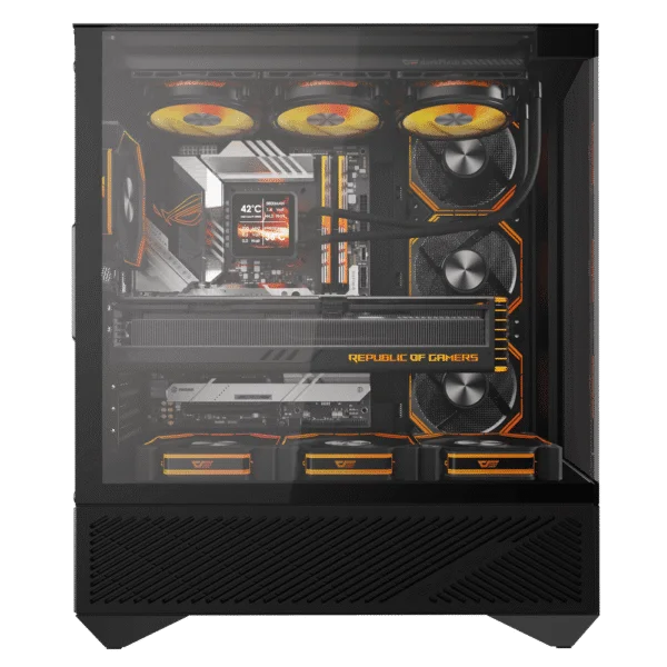 DarkFlash DY460 ATX PC Case, With 4 ARGB Fans, BLACK