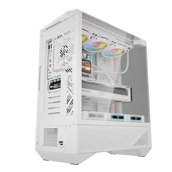 DarkFlash DY460 ATX PC Case, With 4 ARGB Fans, WHITE
