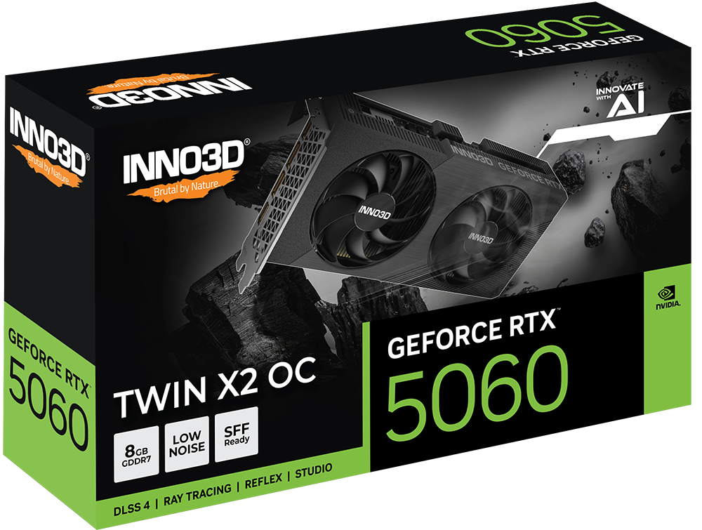INNO3D GeForce RTX™ 5060 8GB TWIN X2 OC V2 GRAPHICS CARDS