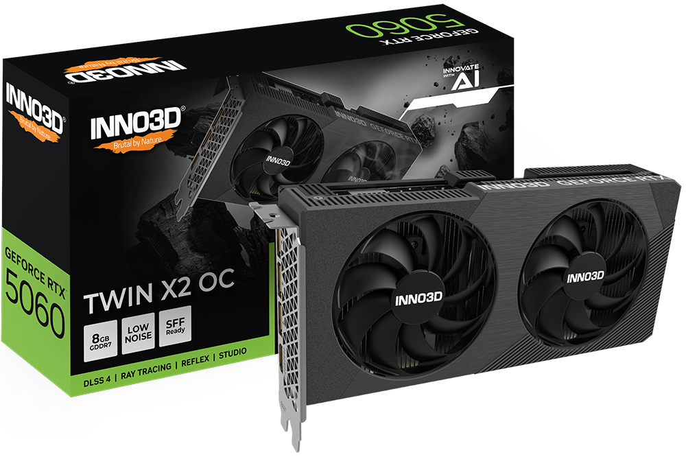 INNO3D GeForce RTX™ 5060 8GB TWIN X2 OC V2 GRAPHICS CARDS