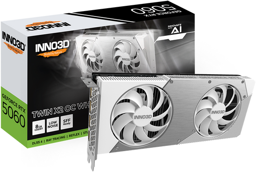 INNO3D GEFORCE RTX™ 5060 8GB TWIN X2 OC WHITE GRAPHICS CARDS