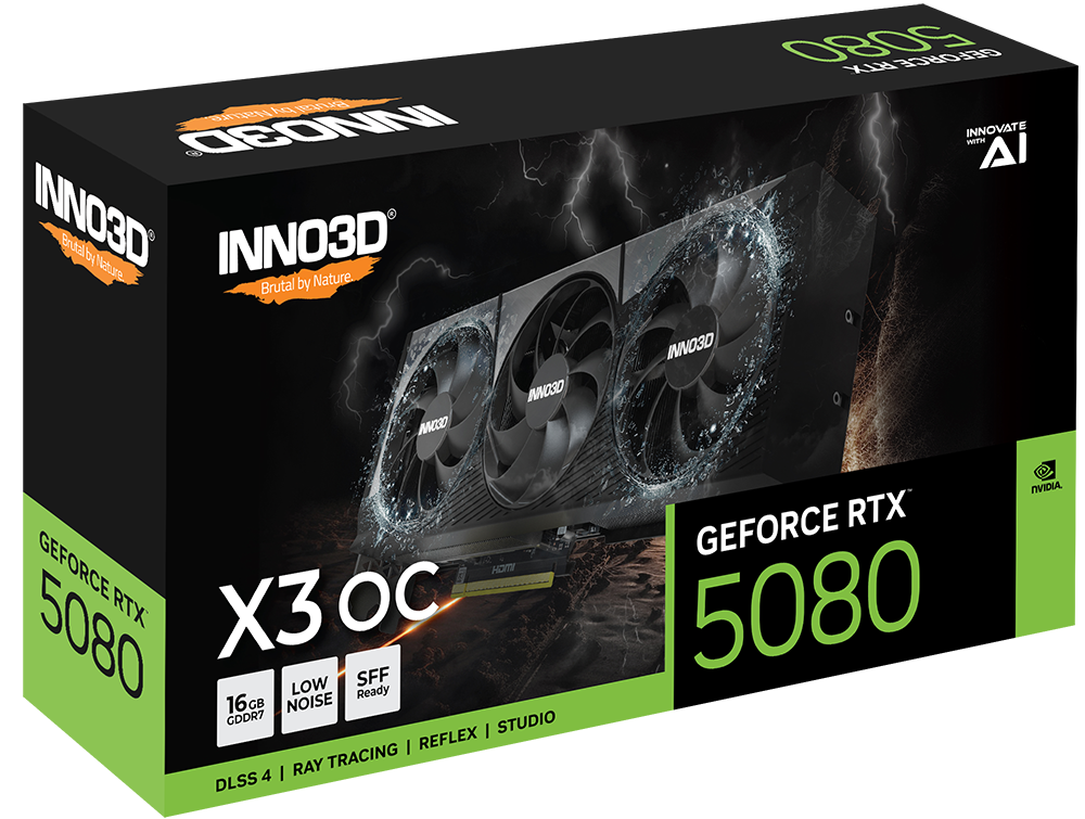 INNO3D GeForce RTX™ 5080 X3 OC 16GB 256BIT GDDR7 GRAPHICS CARDS