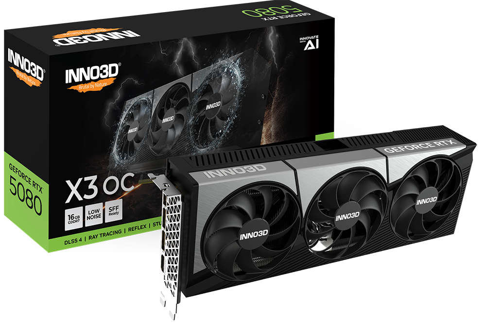 INNO3D GeForce RTX™ 5080 X3 OC 16GB 256BIT GDDR7 GRAPHICS CARDS