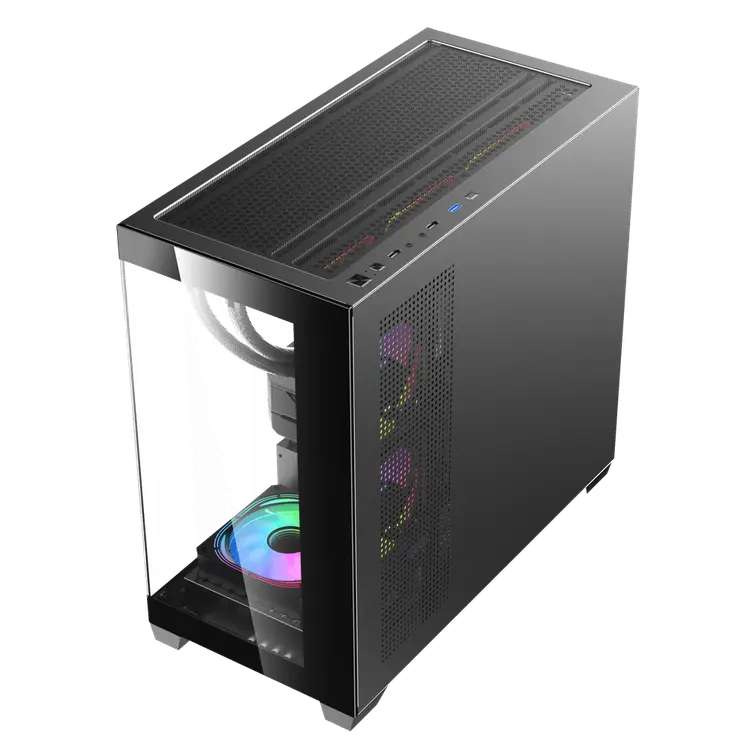 DarkFlash DS900M M-ATX PC Case, With 3 ARGB Fans, BLACK