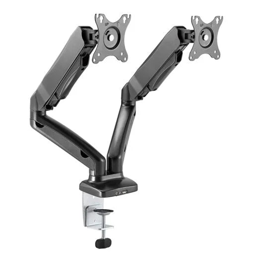 MICRON MCR-MSE02 Dual Computer Desk Monitor Stand Monitor Arm, 13-27″ Inch, 360° Rotation