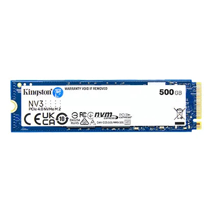 Kingston’s NV3 PCIe 4.0 NVMe SSD  500GB Capacity, Up to 5,000MB/s read, 3,000MB/s write