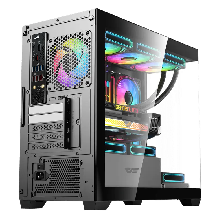 DarkFlash DS900M M-ATX PC Case, With 3 ARGB Fans, BLACK