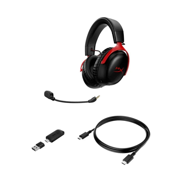 HyperX Cloud III Wireless Gaming Headset For PC, PS5, PS4, Black/Red