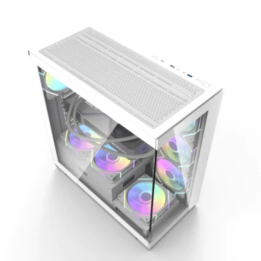 DarkFlash DS900 ATX PC Case, With 5 ARGB Fans, White