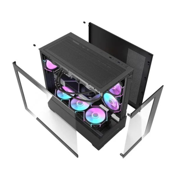DarkFlash DS900 ATX PC Case, With 5 ARGB Fans, Black